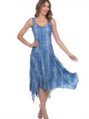 CARINE  Blue Pixel Priscilla Dress